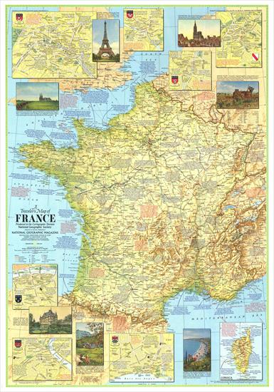 Francja - France - A Travellers Map 1 1971.jpg